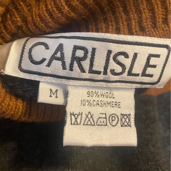 Carlisle Brown and Gray Striped Turtleneck Sweater - Picture 3 of 3